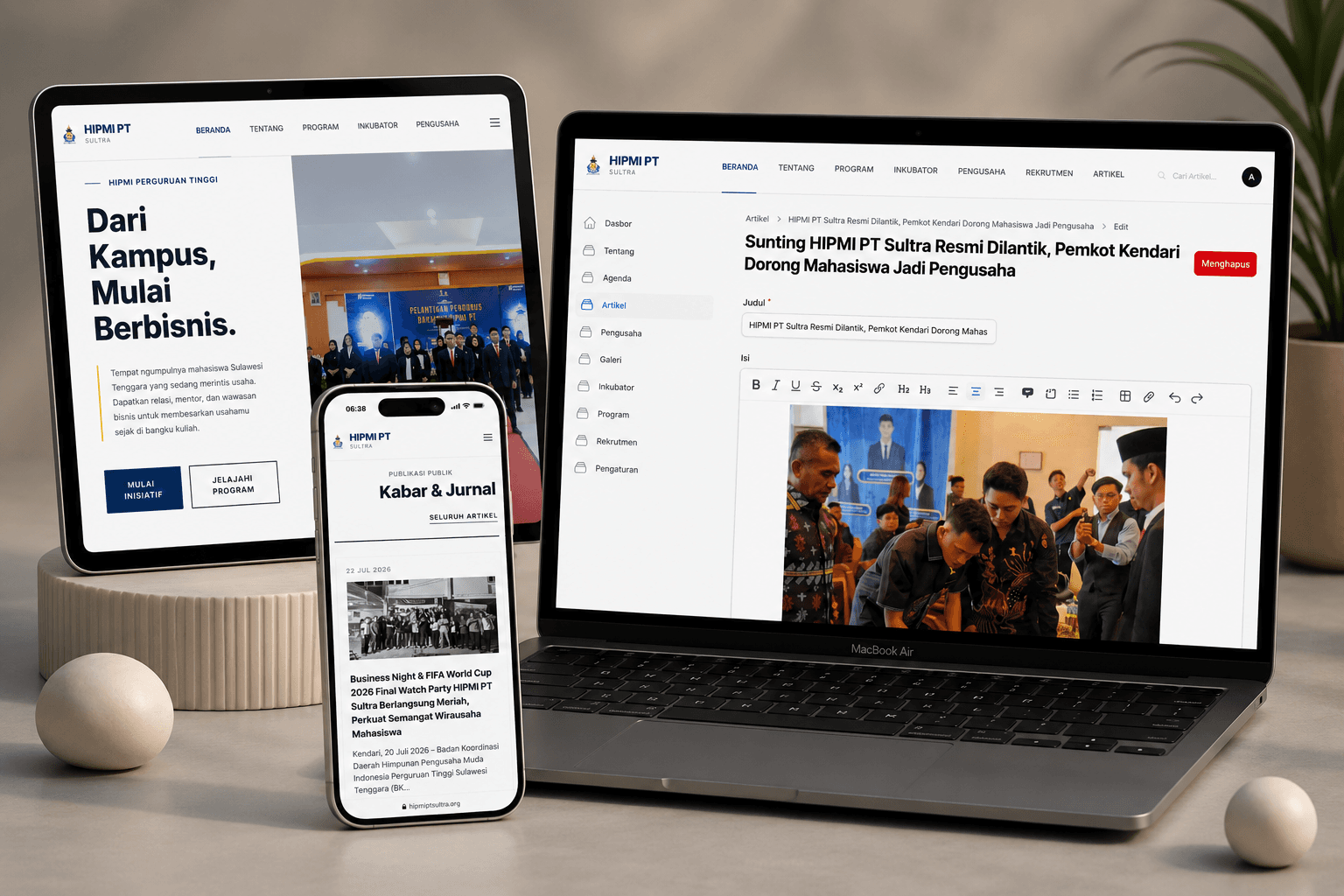 Website HIPMI PT Sulawesi Tenggara